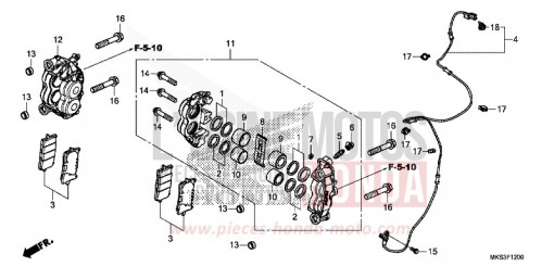 ETRIER DE FREIN AVANT CRF1100A2L de 2020